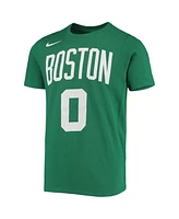 Big Boys Nike Jayson Tatum Kelly Green Boston Celtics Logo Name and Number Performance T-shirt