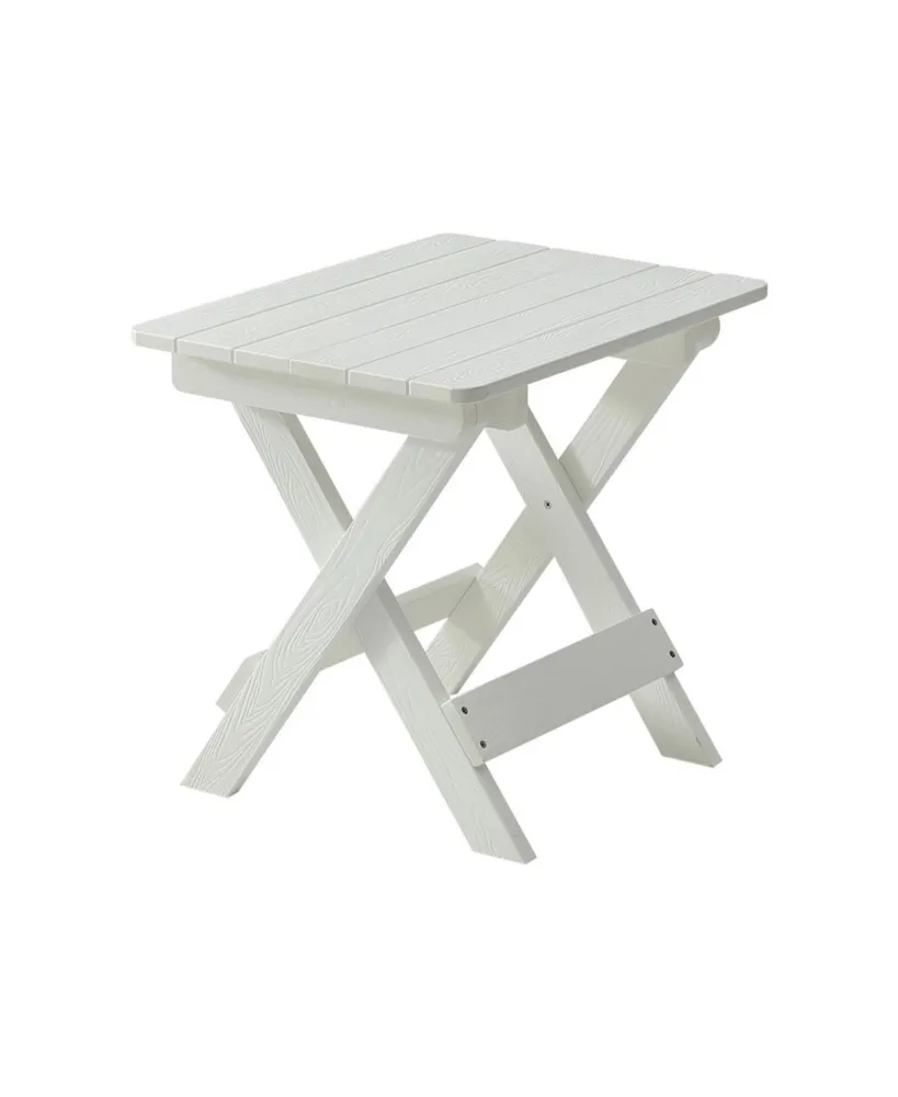 Simplie Fun Hips Foldable Small Table And Chair Set With 2 Chairs And Rectangular Table White