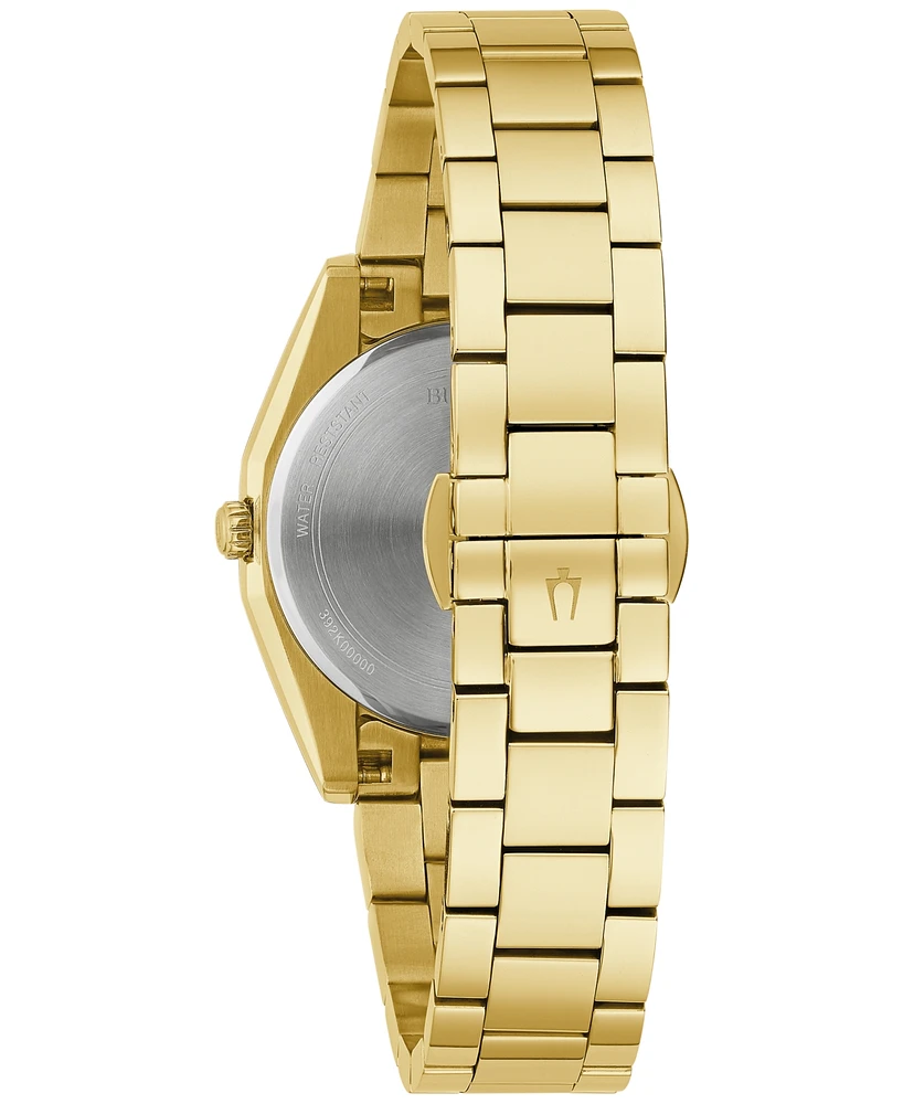 Bulova Women's Surveyor Diamond (1/20 ct. t.w.) Gold-Tone Stainless Steel Bracelet Watch 31mm - Gold