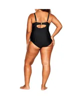 City Chic Women's Grenada Underwire 1 Piece Swimsuit - black