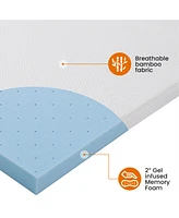Cheer Collection Inch Gel Infused Memory Foam Bed Topper with Washable Rayon from Bamboo Cover