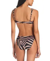 Sanctuary Womens Summer Party Animal Printed Bikini Top Bottom