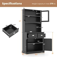 67'' Storage Cabinet Closet Kitchen Pantry Cupboard with Adjustable Shelves