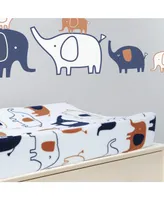 Lambs & Ivy Playful Elephant White/Blue Baby/Infant Changing Pad Cover