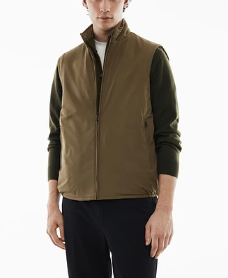 Mango Men's Lightweight Quilted Water-Repellent Quilted Vest