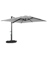 Mondawe 10ft Square Solar Led Offset Cantilever Patio Umbrella with Included 4-piece Base Weights