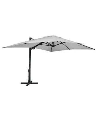 Mondawe 13ft Square Solor Led Cantilever Patio Umbrella for Outdoor Shade