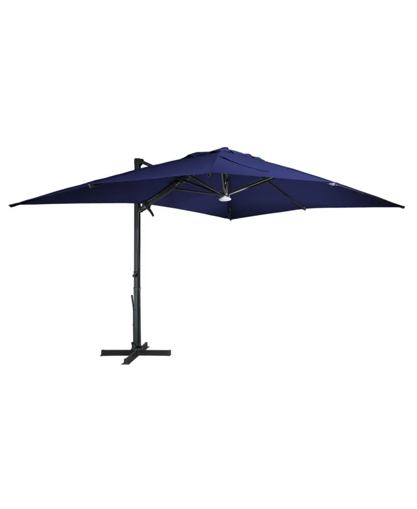 Mondawe 156"W x 120"D Rectangular Cantilever Umbrella with Detachable Led Atmosphere Light and Bluetooth Player