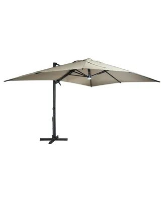 Mondawe 156"W x 120"D Rectangular Cantilever Umbrella with Detachable Led Atmosphere Light and Bluetooth Player