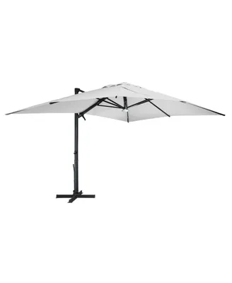 Mondawe 13ft Square Solar Led Cantilever Patio Umbrella with Bluetooth Light for Outdoor Shade
