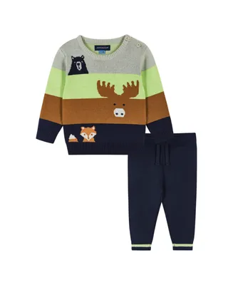 Infant Boys Olive Porcupine Sweater Set