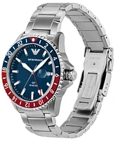 Emporio Armani Men's World Explorer Gmt Dual Time Stainless Steel Bracelet Watch 42mm