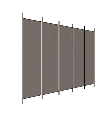 vidaXL 5-Panel Room Divider Anthracite 98.4"x86.6" Fabric