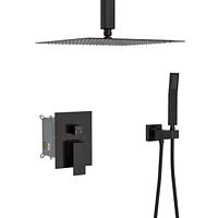 Streamdale Furniture Ceiling Shower Set - Inch Square Shower Set, Dual Shower Heads, Oil Rubber Bronze