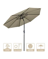 Yescom 9Ft UV50+ 3000PA Aluminum Patio Umbrella with Crank Tilt for Outdoor Table Sunshade Deck Yard Garden Pool Balcony