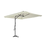 vidaXL Outdoor Parasol with Steel Pole 98.4"x98.4" Sand