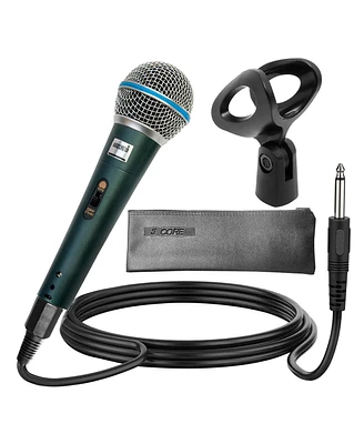 5 Core Microphone Karaoke Xlr Wired Professional Studio Mic w On/Off Switch Integrated Pop Filter Dynamic Cardioid Unidirectional -Beta