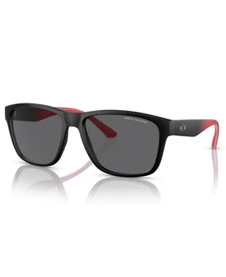 Armani Exchange Men's Polarized Low Bridge Fit Sunglasses, Polar AX4135SF
