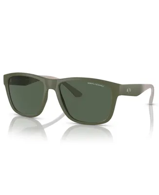 Armani Exchange Men's Low Bridge Fit Sunglasses AX4135SF