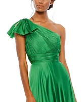 Women's Pleated One Shoulder Chiffon Gown