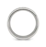 Chisel Stainless Steel Cz Band Ring