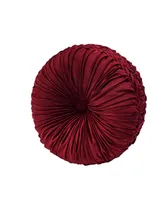 Five Queens Court Bordeaux Tufted Round Decorative Pillow, 15" Round