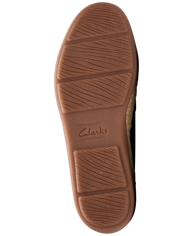 Clarks Women's Elaina Petal Woven-Vamp Jute-Trim Flats
