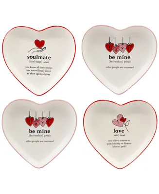 Certified International Valentine's Day Tidbit Plates, Set of 4