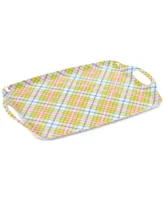 Certified International Easter Plaid Melamine Trays, Set 2