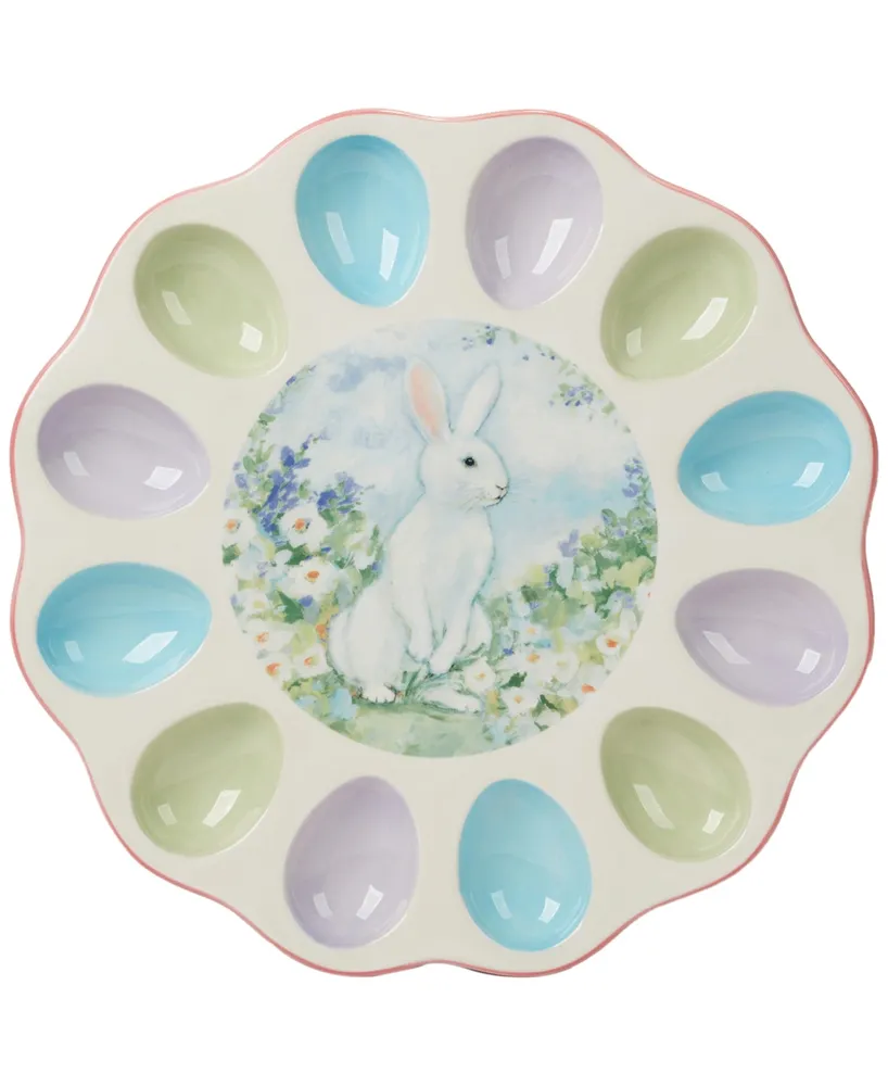 Certified International Easter Morning Deviled Egg Plate