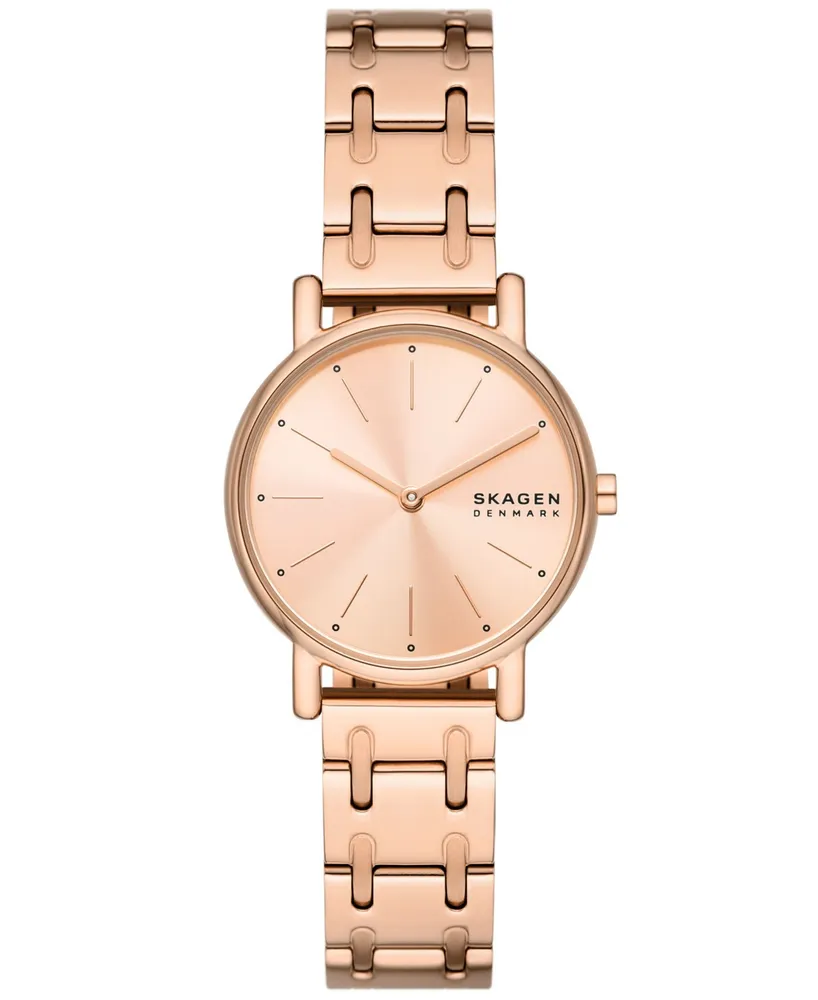 Skagen Women's Signatur Lille Two Hand Rose Gold-Tone Stainless Steel Watch 30mm