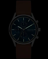 Skagen Men's Hoist Chronograph Brown Leather Watch 42mm