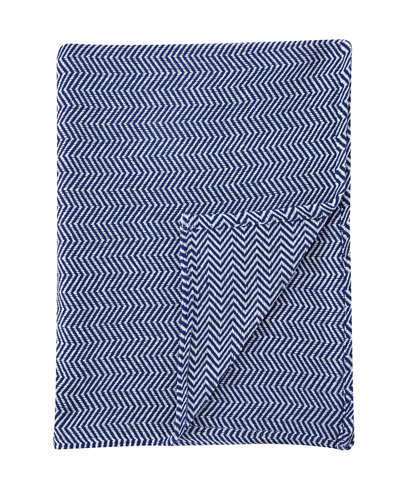 Melange Home Herringbone Cotton Blanket, King