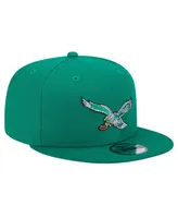 Men's New Era Kelly Green Distressed Philadelphia Eagles Historic 9FIFTY Snapback Hat