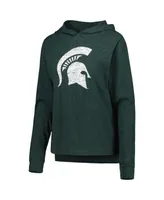 Women's Concepts Sport Heathered Green Distressed Michigan State Spartans Long Sleeve Hoodie T-shirt and Pants Sleep Set