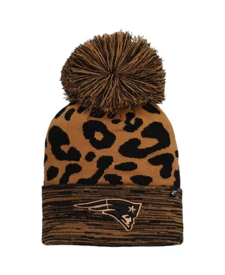 Women's '47 Brand Brown New England Patriots Rosette Cuffed Knit Hat with Pom