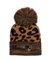 Women's '47 Brand Brown New England Patriots Rosette Cuffed Knit Hat with Pom