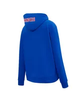 Women's Pro Standard Blue New York Rangers Classic Chenille Pullover Hoodie