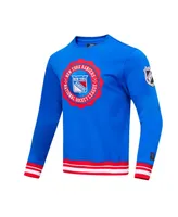 Men's Pro Standard Blue New York Rangers Crest Emblem Pullover Sweatshirt