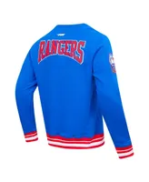 Men's Pro Standard Blue New York Rangers Crest Emblem Pullover Sweatshirt