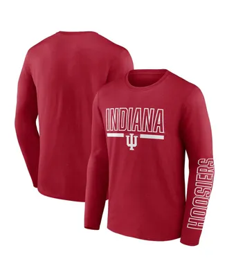 Men's Profile Crimson Indiana Hoosiers Big and Tall Two-Hit Graphic Long Sleeve T-shirt