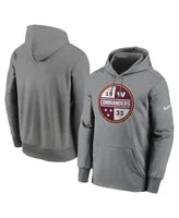 Men's Nike Heathered Gray Washington Commanders Performance Pullover Hoodie