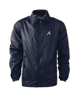 Men's Dunbrooke Navy Atlanta Braves Coach's Raglan Full-Snap Windbreaker Jacket