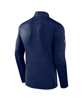 Men's Fanatics Heather Navy Nashville Predators Authentic Pro Quarter-Zip Pullover Top