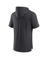 Men's Fanatics Heather Charcoal Chicago Blackhawks Authentic Pro Short Sleeve Pullover Hoodie