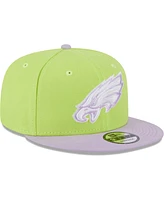 Men's New Era Neon Green, Lavender Philadelphia Eagles Two-Tone Color Pack 9FIFTY Snapback Hat