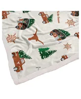 Pegasus Texas Longhorns Holiday Truck Repeat 50" x 60" Sherpa Flannel Fleece Blanket