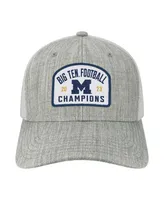 Men's Legacy Athletic Heather Gray Michigan Wolverines 2023 Big Ten Football Conference Champions Adjustable Trucker Hat