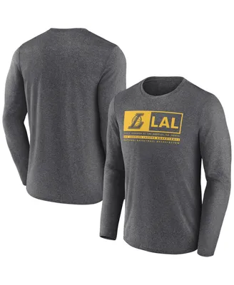 Men's Fanatics Heather Charcoal Los Angeles Lakers Three-Point Play T-shirt