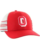 Men's '47 Brand Scarlet Distressed Ohio State Buckeyes Straight Eight Adjustable Trucker Hat